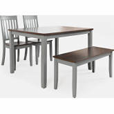 Decatur Lane 4 Piece Dining Set in Brown & Grey